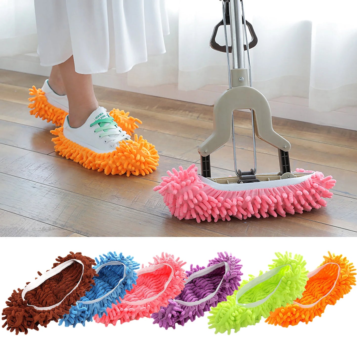 Washable Microfiber Mop Slippers